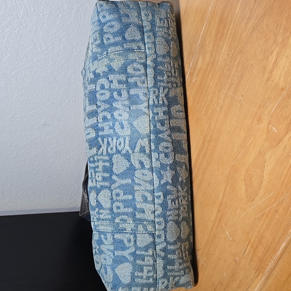 COACH Poppy Wordblock Glam Denim Tote - Picture 5 of 15